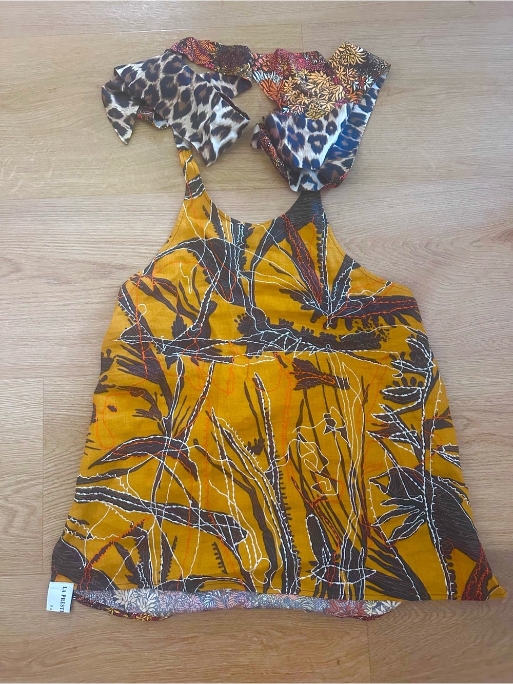 LAUREN M Top - Yellow Floral Halter Tank
